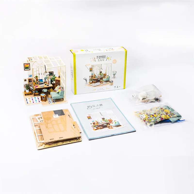 Robotime DG M05 DIY Кукольный дом Миниатюрный с мебели деревянный кукольный домик декор