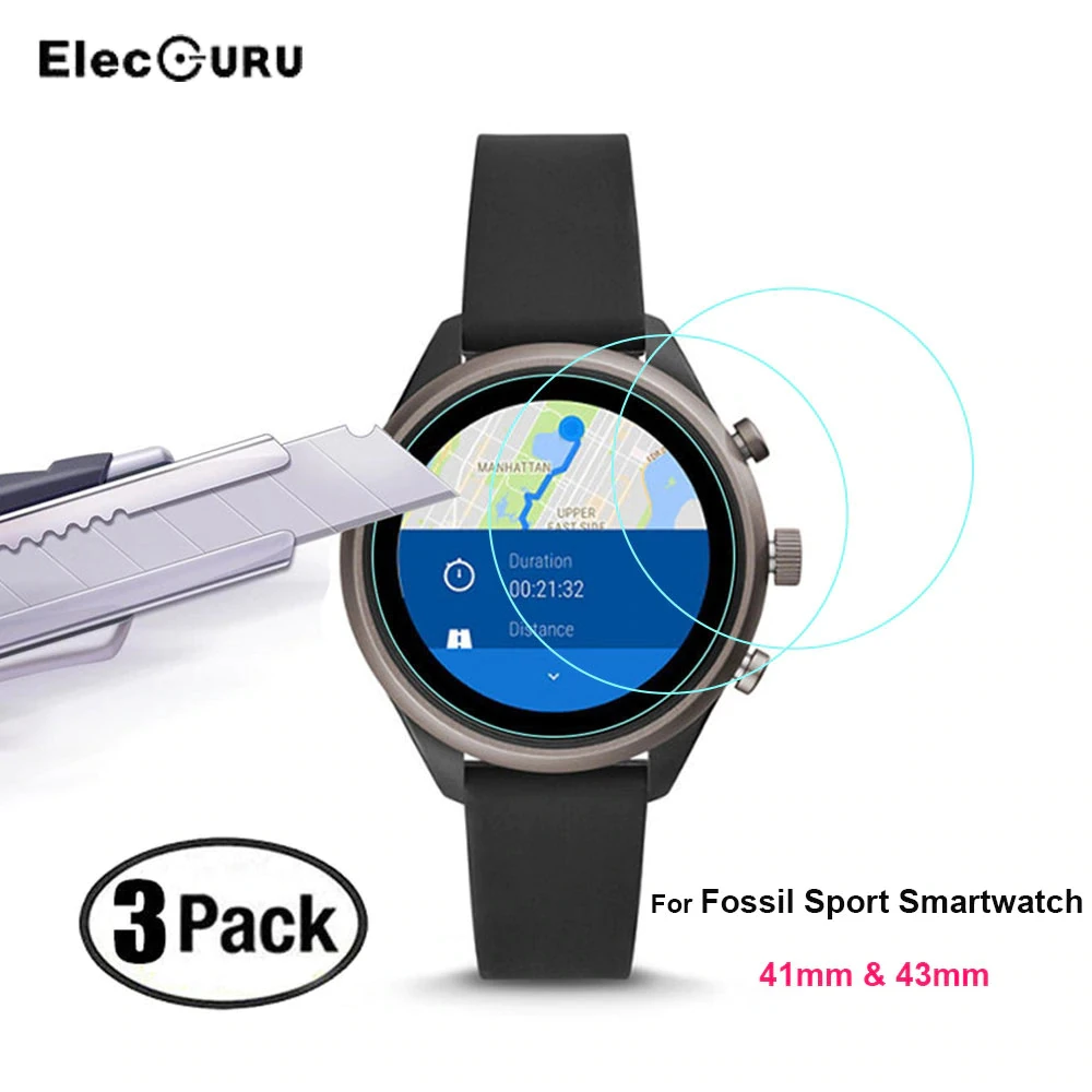 9H закаленное стекло Защита экрана для Fossil Sport Smartwatch (41 мм 43 корпус) 2.5D