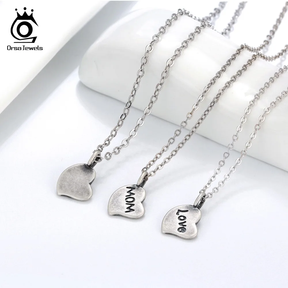 ORSA JEWELS 925 Стерлинговое серебро кулон ожерелья для мам женщин AAA кубический циркон