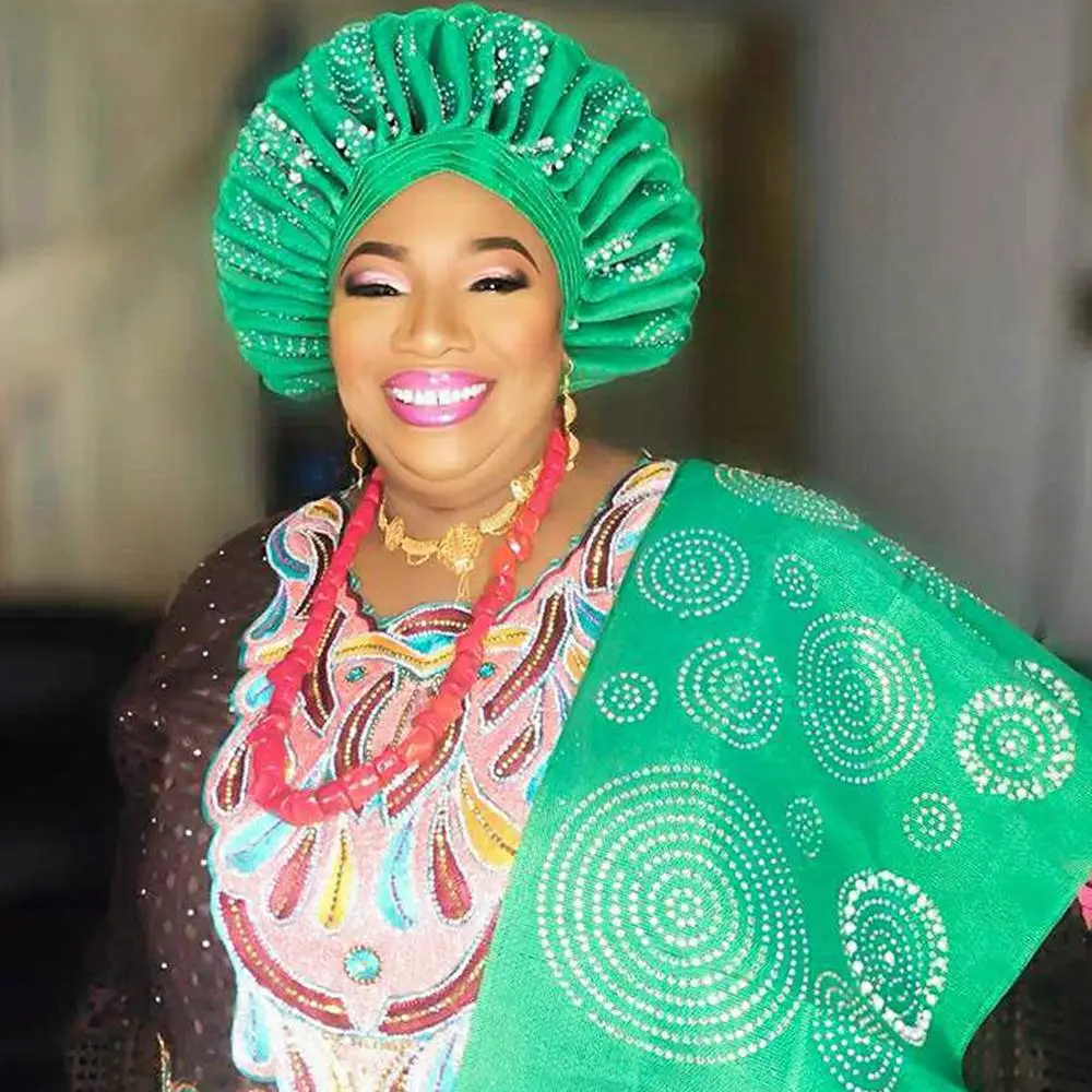 Последний дизайн африканские нигерийские модные камни бусины aso oke gele головной