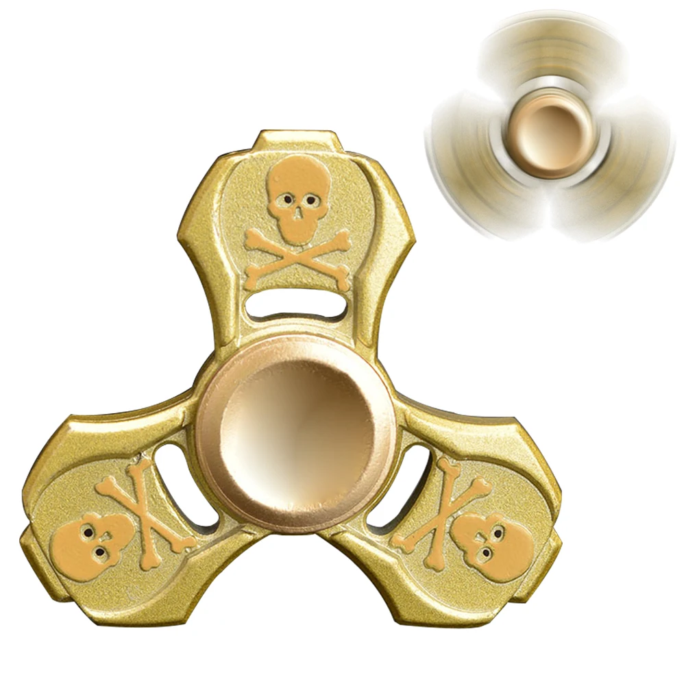 Череп рук Spinner металл палец Tri-Spinner подшипник EDC Непоседа игрушки | Игрушки и хобби