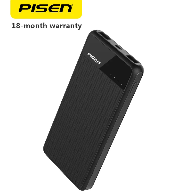 PISEN Тонкие Энергии Банк 2C Smart Dual USB 2.1A 1.5A Быстрая Зарядка Портативный Литий Ионный Полимерный Аккумулятор