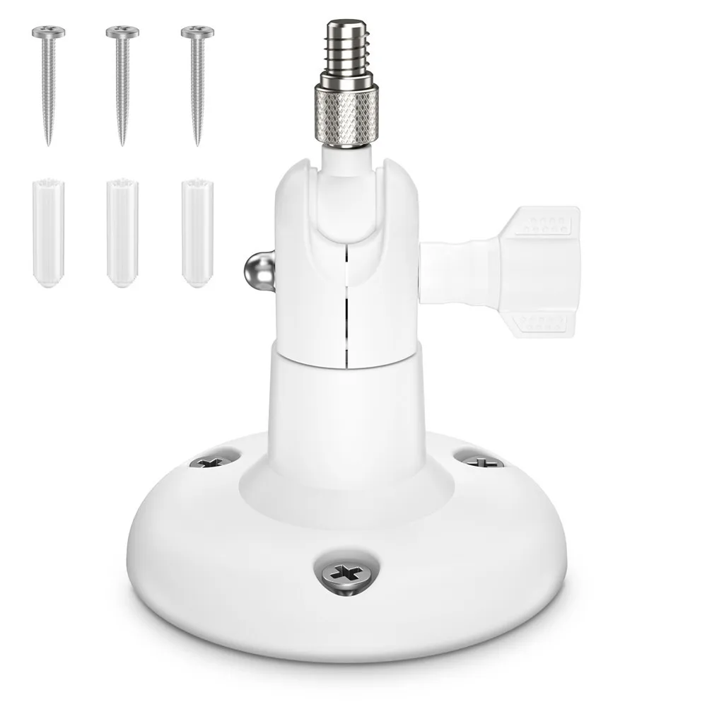Настенный держатель для Wyze Cam Pan/Arlo Pro 2/Pro/HD/Ultra/Arlo GO Крытый Открытый безопасности камеры наблюдения монтажные кронштейны - Цвет: white