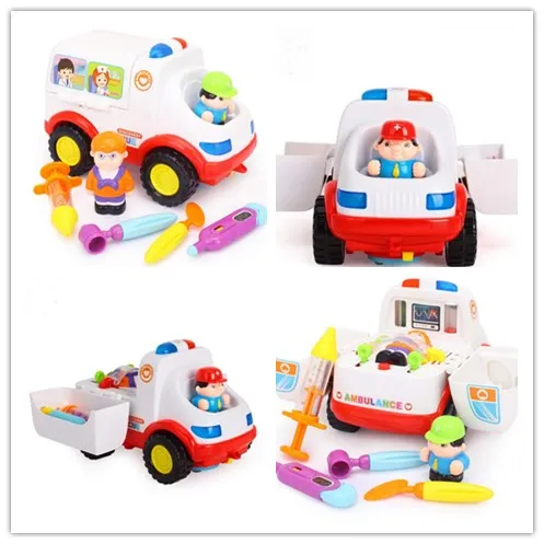

DIY learning baby toy Car for Electronics Toys With Flashing Lights Fancy cars Intelligent ambulance car for christmas gift