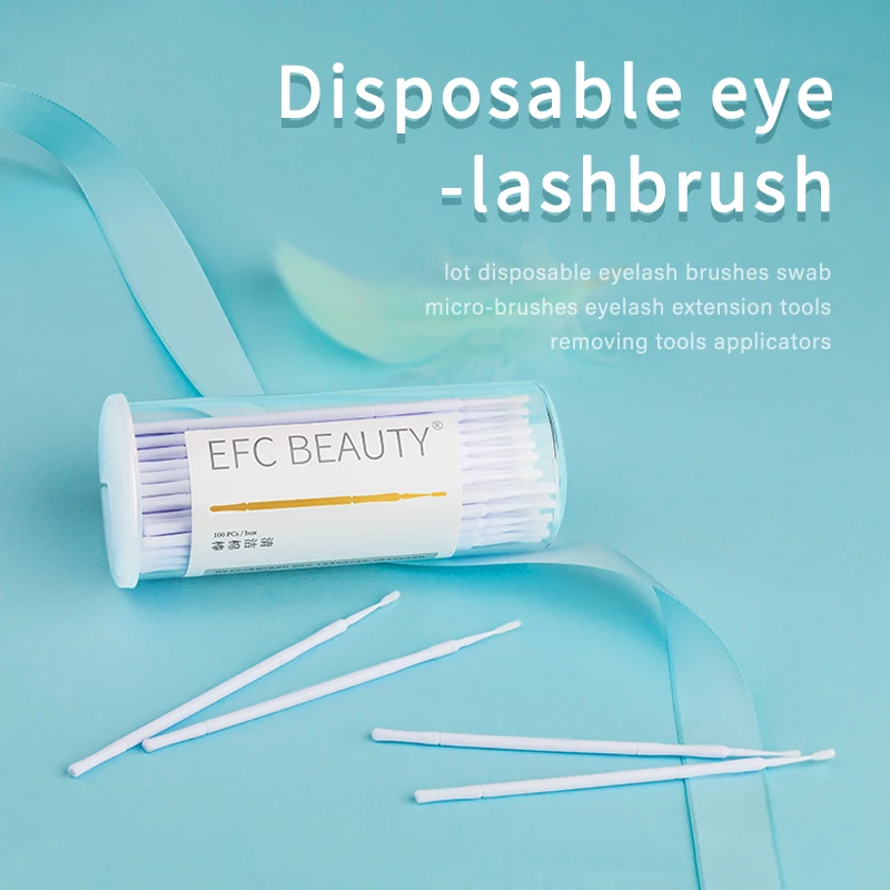 Efc beauty 100 шт./лот одноразовая щетка для ресниц тампоны микро кисти инструменты