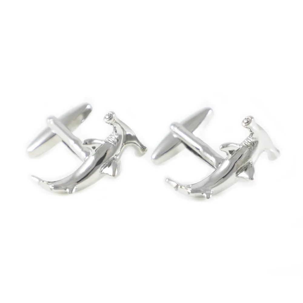 Silver Tone Animal Hammerhead Shark Cuff Links Father's Day Birthday Wedding Gifts | Украшения и аксессуары