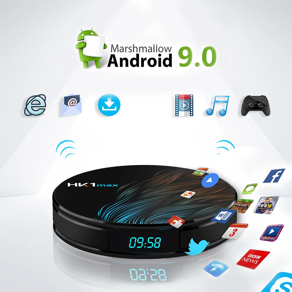 Android 9,0 ТВ приставка HK1max Смарт ТВ приставка Поддержка IP ТВ подписка 4K RK3328 4G ram 32G/64G 2,4G/5G Wifi android ТВ приставка pk X96