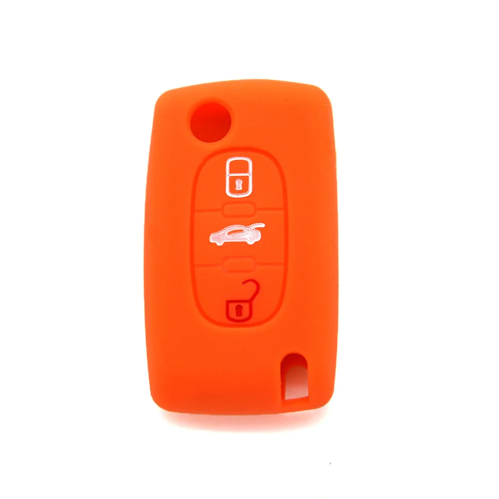 2 пуговицы силиконовый чехол автомобиль ключ для PEUGEOT 207 307 308 407 408 Citroen C3 C4 C4L C5 C6