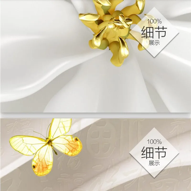 Высокое Разрешение 3d Роскошные золотые ювелирные изделия цветок тиснение ТВ