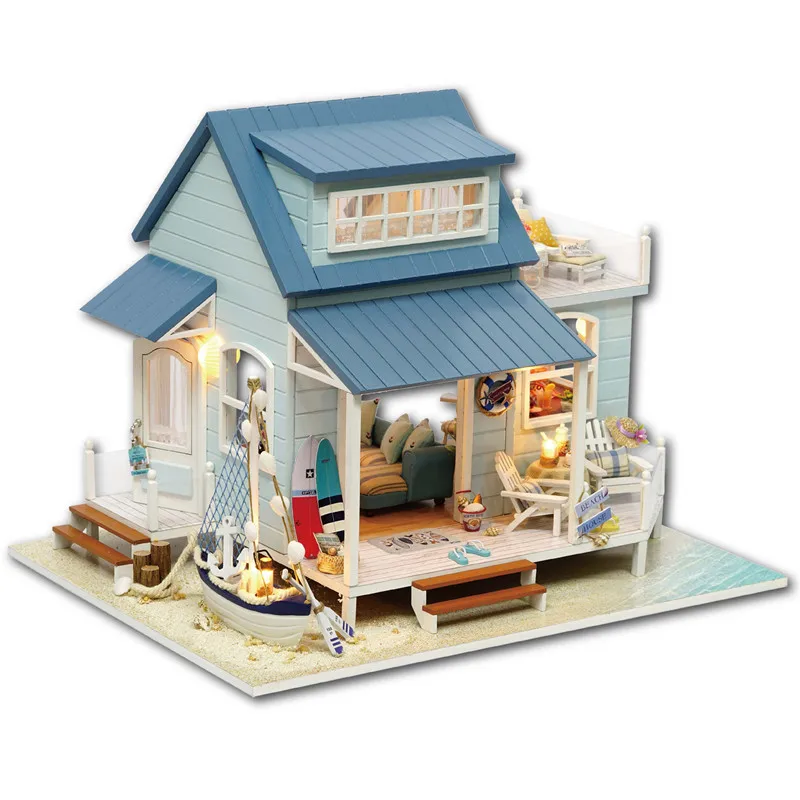 CuteRoom A-037-A Caribbean DIY Wooden Dollhouse Miniature Kit With Light Music Motor Best Gift For Children Girls | Игрушки и хобби