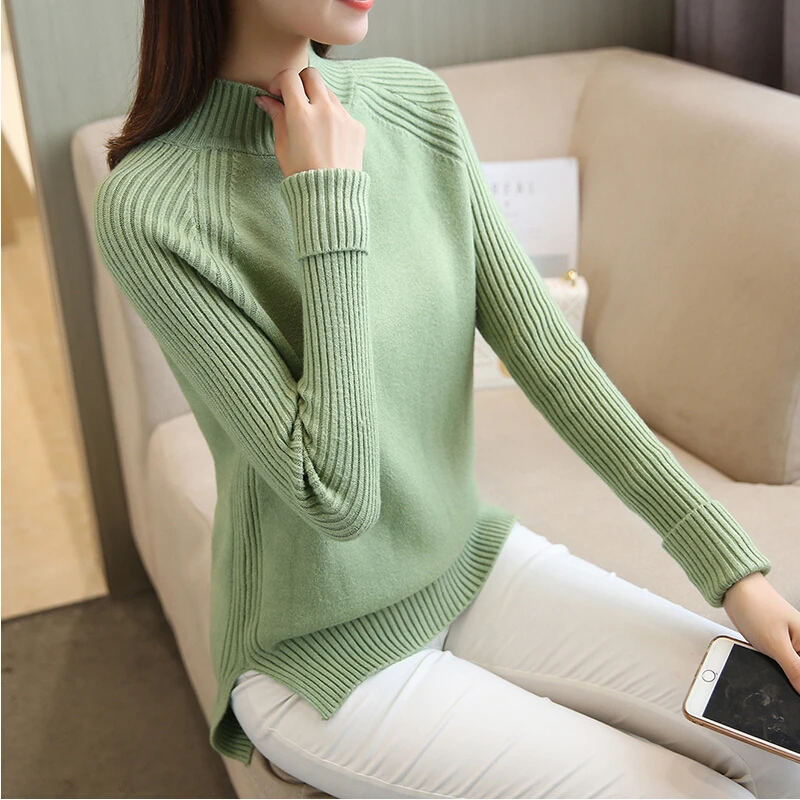 2017 A set of new winter half head sweater female backing loose dress code thickening | Женская одежда