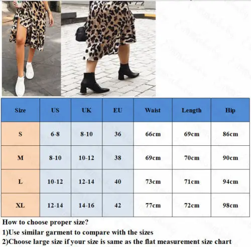 

2018 New High Waisted Asymmetric Stretch Leopard Skirt for Women Girl Party Mid-Calf Bodycon Skirt