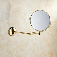 bathroom magnifying makeup mirror double sided 1x3x extendable folding arm wall mounted vanity round mirrors solid brass