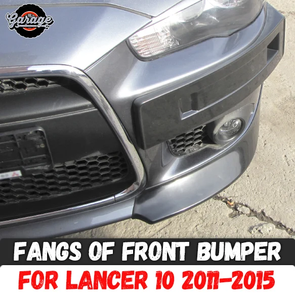 Клыки переднего бампера для Mitsubishi Lancer 10 2011 2015 ABS пластиковая крышка накладка