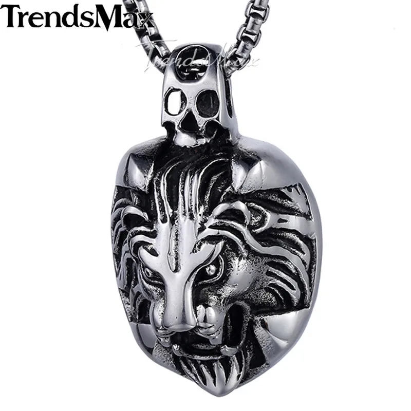 Цепочка с подвеской в виде льва нержавеющая сталь 316L|pendant necklace|lion pendantnecklace men |