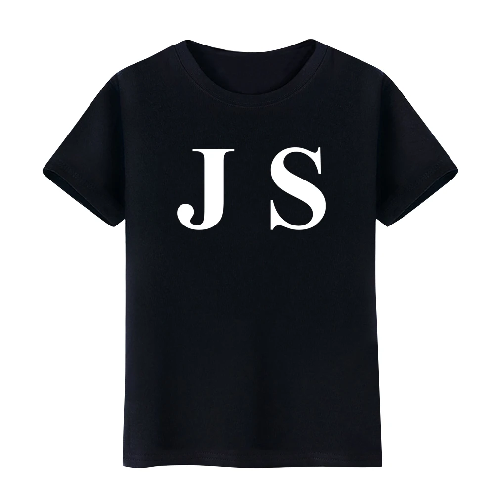 Летние шорты футболка с длинными рукавами простая JS Письмо печати Пара Хлопок