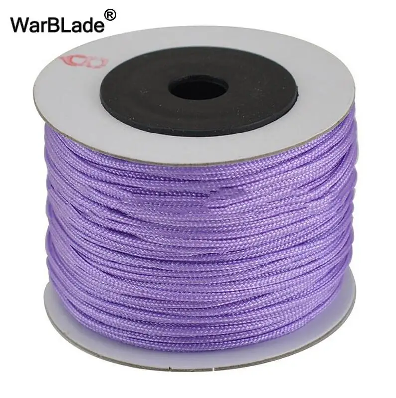 Light purple 100 м 0,8 мм 1 мм 1,5 мм 2 мм хлопковый шнур нейлоновый шнур пластиковая нить DIY веревочный браслет Шамбала из бусин для изготовления ювелирных изделий - Цвет: Light purple