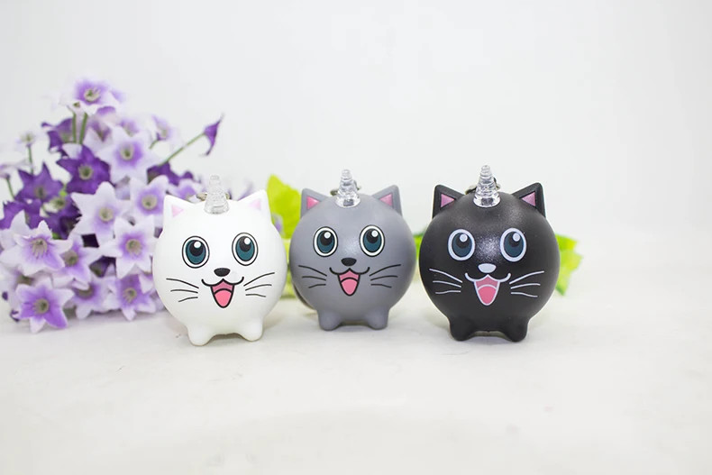 Кошка с звуковой сигнал брелок с светодиодный фонарик женская сумка очаровательные аксессуары прекрасный подарок Брелоки для детей подвесной кулон