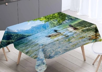 Скатерть с 3d принтом в виде Морского Пейзажа моющаяся Пылезащитная плотная