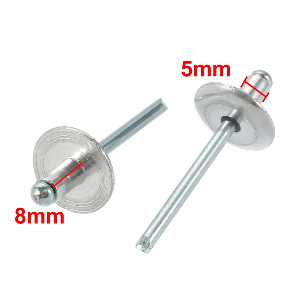 

Uxcell 20 Pcs 5mm x 8mm Rivets Aluminum Open End Large Flange Blind Rivet Fasteners For Machines Electrical Appliances Furniture