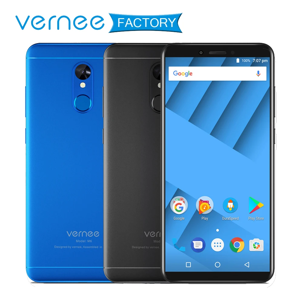 Cмартфон Vernee M6 4 GB 64GB Ultra 5 7 дюйма телефона 4G LTE Android 0 13MP селфи камера 16MP отпечатков