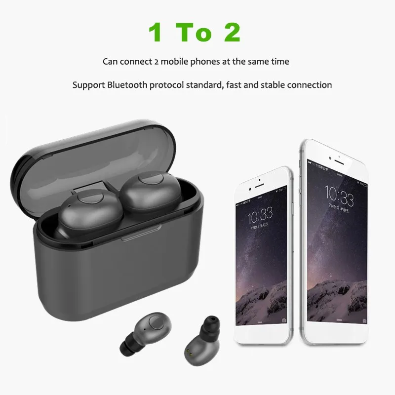 Мини T1 СПЦ V5.0 Bluetooth наушники 3D True Беспроводной стерео с микрофоном Портативные Hi Fi