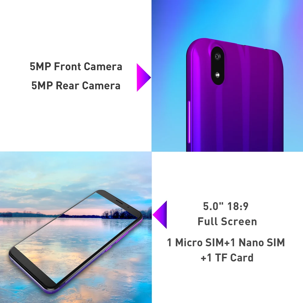 LEAGOO Z10 Android мобильный телефон 5 0 &quot18:9 дисплей 1 ГБ ОЗУ 8 Гб ПЗУ MT6580M четырехъядерный