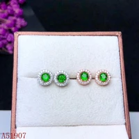 kjjeaxcmy fine jewelry 925 sterling silver inlaid natural diopside gemstone female earrings support detection of new leaves