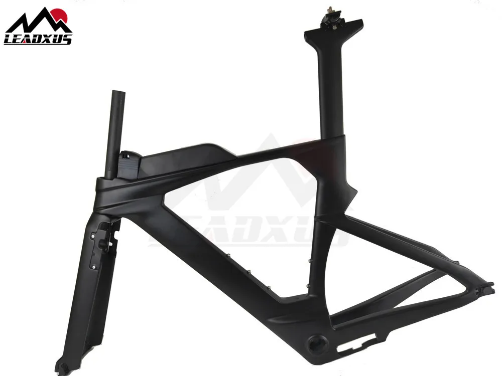 51cm frame n bar LEADXUS KX3000 черная рама для триатлона, карбоновая рама для велосипеда TT, велосипедная Гоночная рама, вилка, подседельный штырь, зажим для гарнитуры, руль - Цвет: 51cm frame n bar