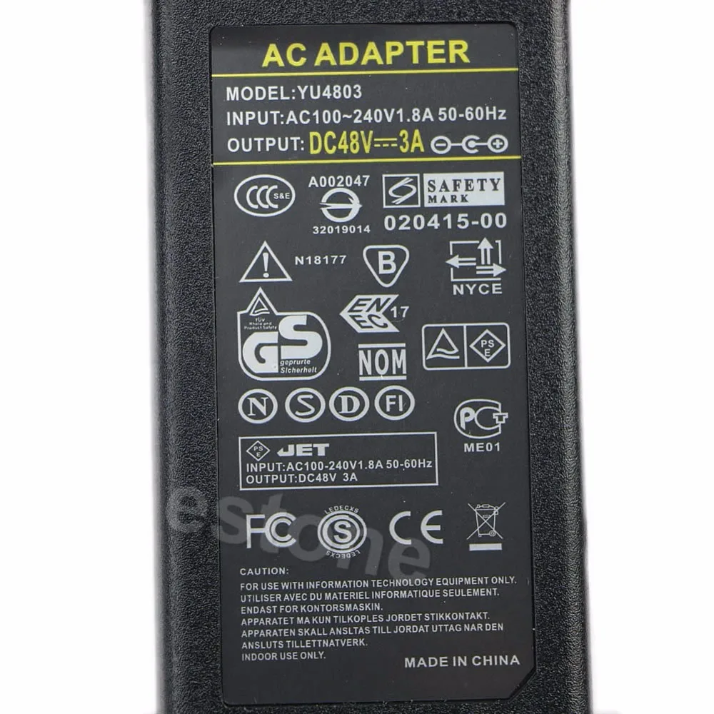 OOTDTY AC 100-240V to DC 48V 3A 120W адаптер питания Порт 5 5mm x 2 для PoE Switch apr10 _ 35 | Обустройство