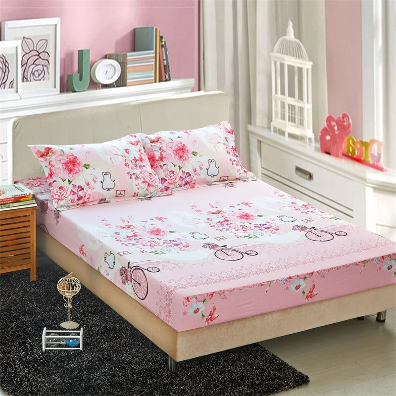 100% Cotton Solid Fitted Sheet With Elastic Band Bed Sheets Adult Mattress Cover Size | Дом и сад