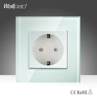 16a eu socket wallpad white crystal glass eu european german standard wall socket free shipping