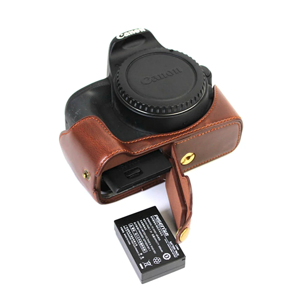 Новый чехол из искусственной кожи для Canon EOS 100D защитный камеры сумки с батарейным