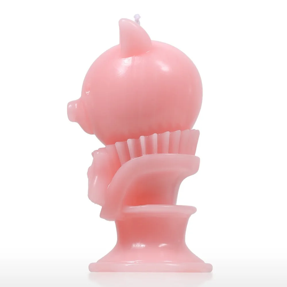 AN1P Scented Candle - Pink Piggy Decorative Aromatherapy Wax Natural Cotton Wick Home Decoration Animal Candles | Дом и сад