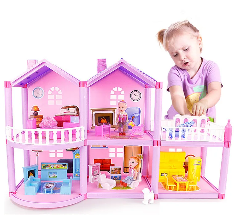 Кукла аксессуары дом принцесса кукольный домик Diy Вилла замок с мебелью моделирование мечта девушка игрушка дом для 6 лет Juguete