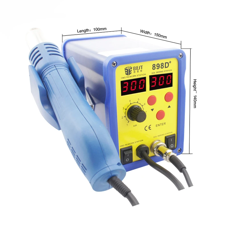 BST-898D + двойной светодиодный дисплей 2 в 1 интеллектуальный leadfree пистолет с