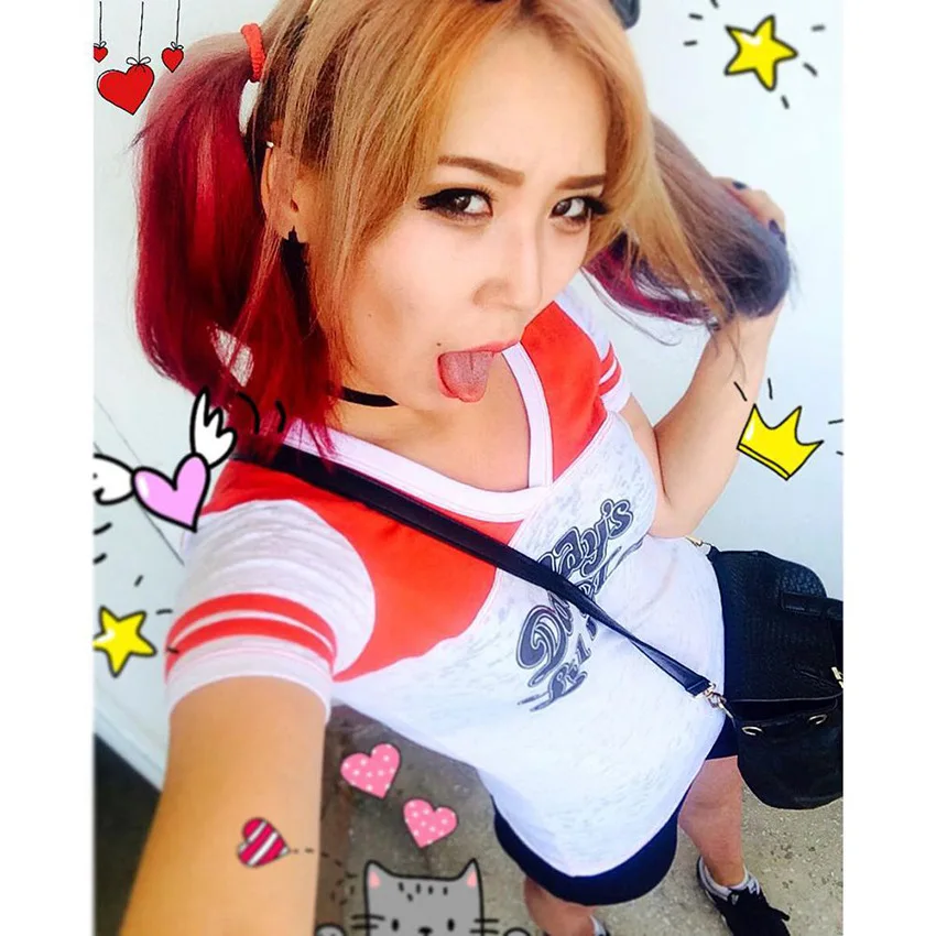 2017 Batman Suicide Squad Haley Quinn cosplay Daddy's Lil Manster T-shirt harley quinn top tshirt | Женская одежда