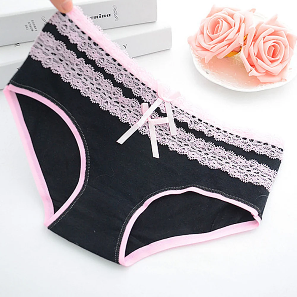 Женские сексуальные трусы мягкие кружевные трусики с бантом|underwear knickers|women sexy