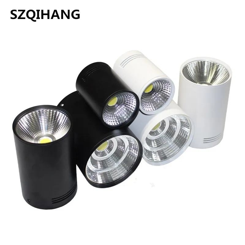 

Surface Mounted COB LED Downlight COB 10W 20W 30W AC85V-265V LED Down Lights LED Ceiling lamp White/Black Housing Color