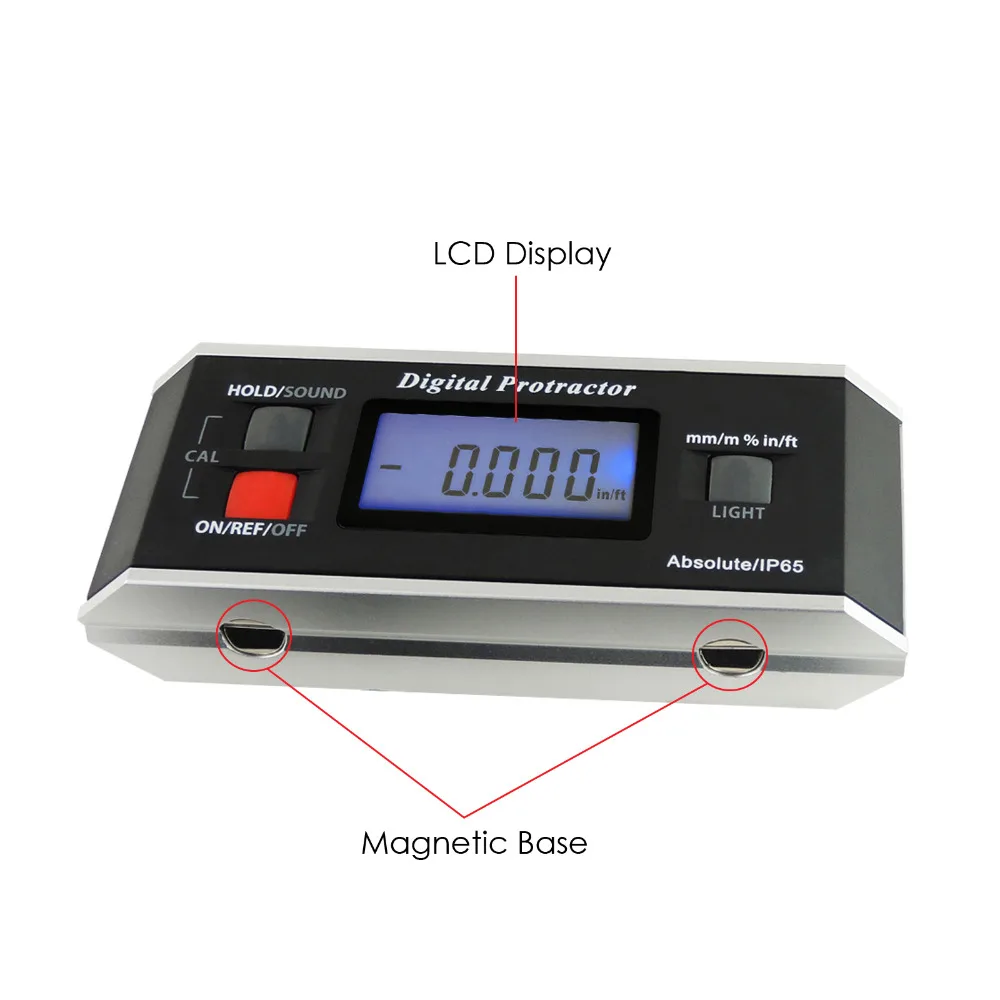 Angle Finder Level Digital Protractor Inclinometer Magnetic V-Groove 0~360 degree with Backlight Industrial Automotive Use | Инструменты