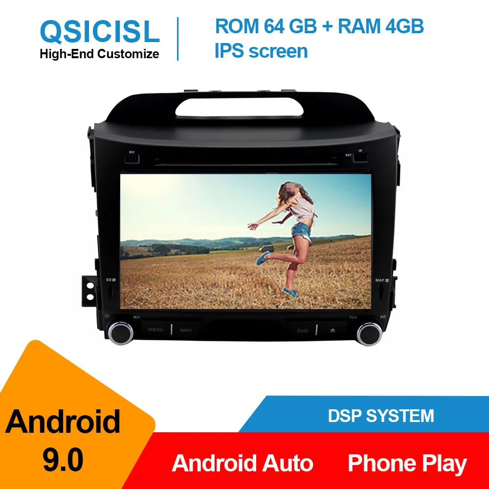 Автомобильный радиоплеер Android 9 0 IPS 8 дюймов 4 Гб + 64 ГБ для Kia Sportage 2011 2012 2013 2014 2015
