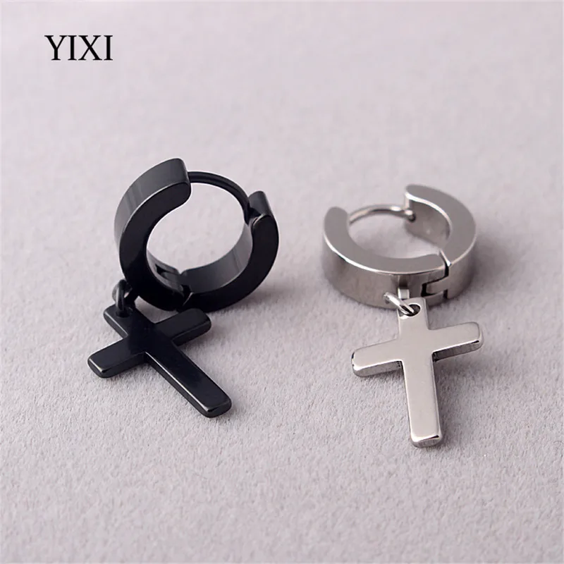 Мужские серьги в стиле панк-рок YIXI круглые серьги-гвоздики из нержавеющей стали