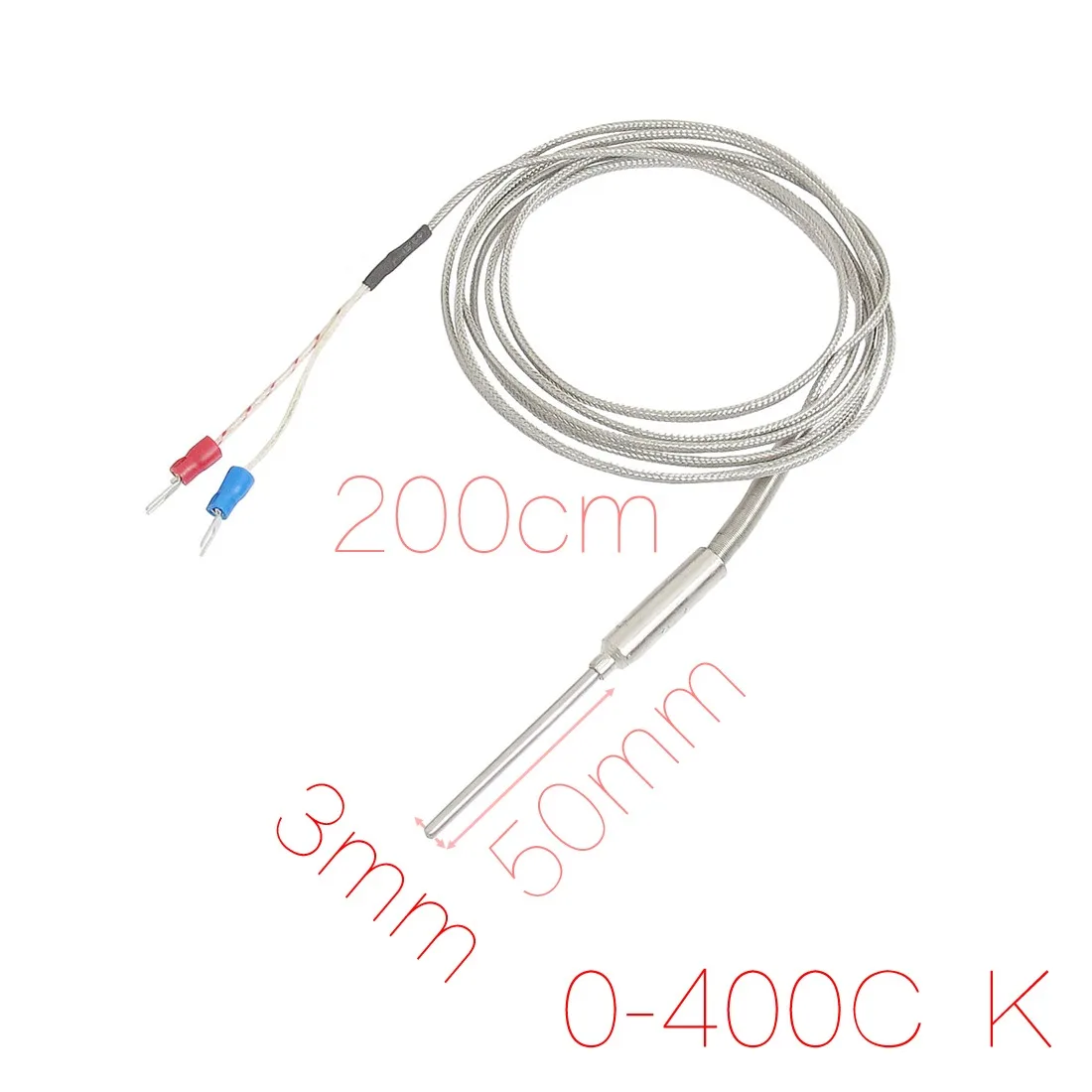 

Uxcell, 1 шт., жидкость для измерения 3 мм Did, зонд термопары для заземления типа K, 0-120C, 0-400C -50-500C, длина 1 м, 1,3 м, 1,5 м, 2 м