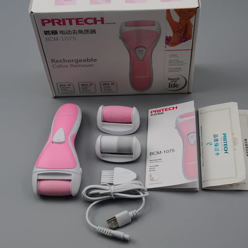 Аккумуляторная машинка для удаления мозолей PRITECH USB омертвевшей кожи педикюрные