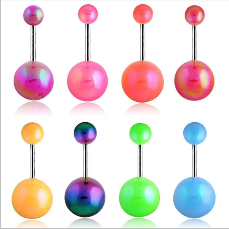 

Acrylic Super Colorful Women Navel Stud Bell Button Rings