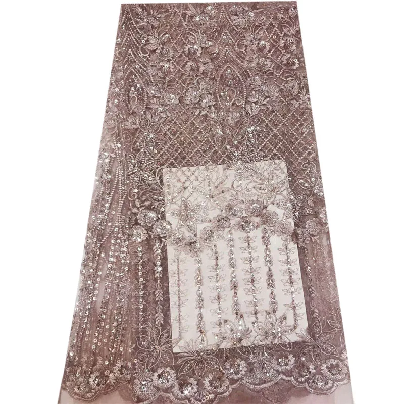 Нигерийская французская сетчатая кружевная ткань 2020 золотые пайетки