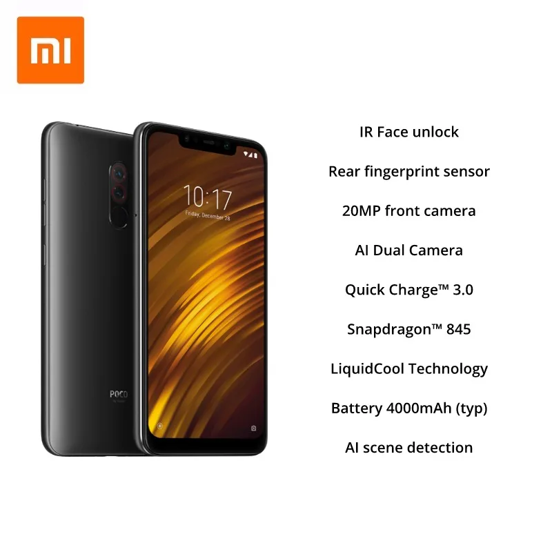 Глобальная версия Pocophone F1 128 ГБ Встроенная память 6 ГБ Оперативная память( комплект и запечатанная коробка
