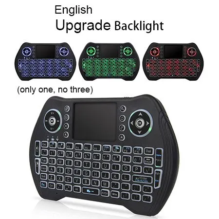 Upgrade backlight Мини i8 Клавиатура английский русский Беспроводная воздушная мышь мультимедийная с тачпадом Fly mouse пульт дистанционного управления для Android tv BOX PS3 PC - Цвет: Upgrade backlight