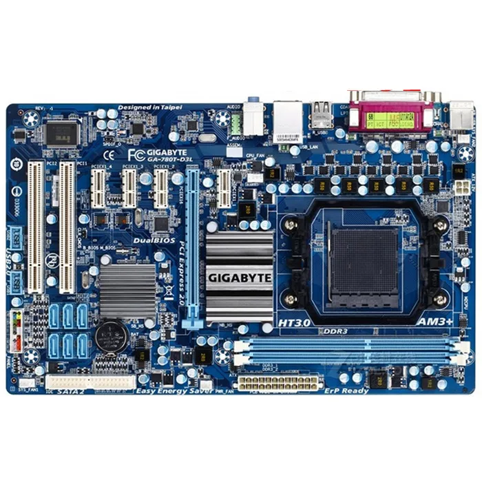 Материнская плата для Gigabyte GA 780T D3L оригинальная б/у настольная разъем AM3 + DDR3 SATA2