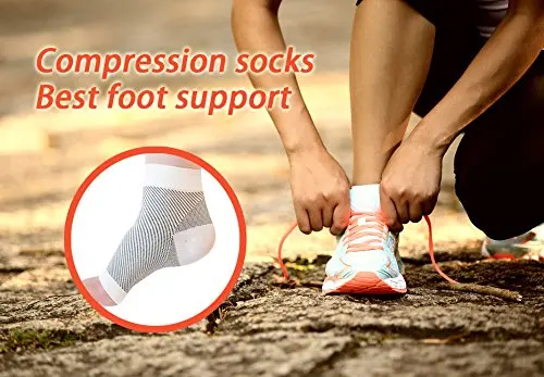 Дэвид Энджи унисекс для мужчин женщин Toeless подошвенный Fasciitis Компрессионные носки ад арки боли лодыжки Поддержка рукава, 1Y56180
